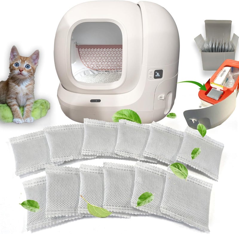 PurifyLogix 12 Pack Odor Eliminator for PuraMax Self-Cleaning Cat Litter Box, Natural Activated Charcoal Filters Refills, Cat Toilet Odor Control Replacement for Automatic Litter Box - Image 1